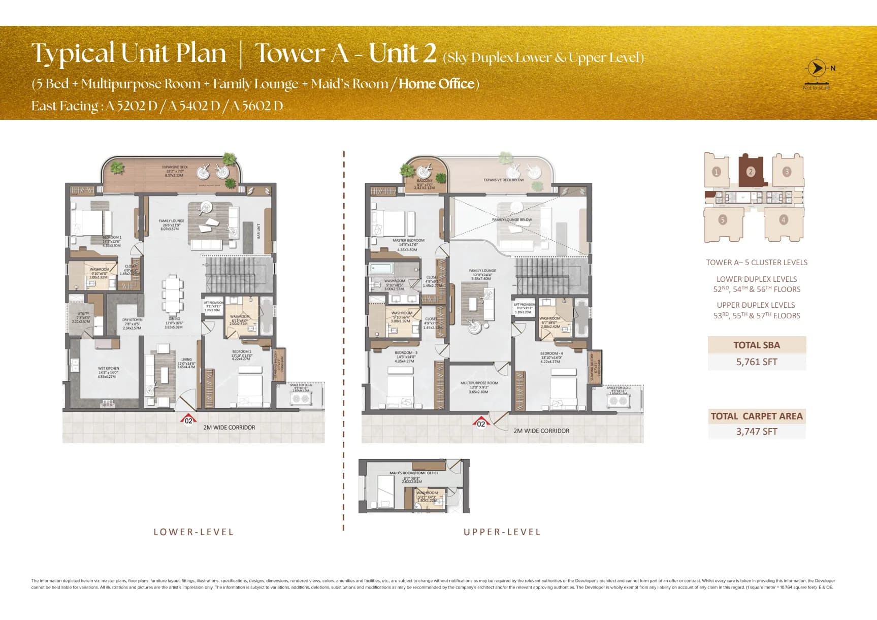 Sample duplex Sky Villa plan from the supplied brochure
