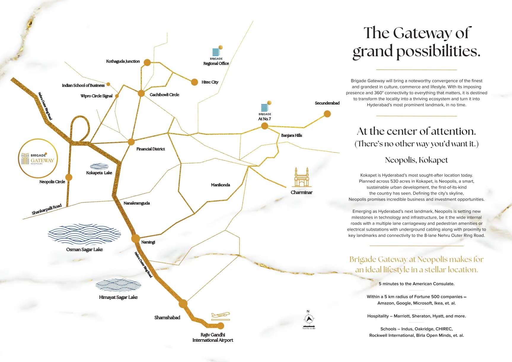 Brigade Gateway Neopolis location map from the supplied brochure