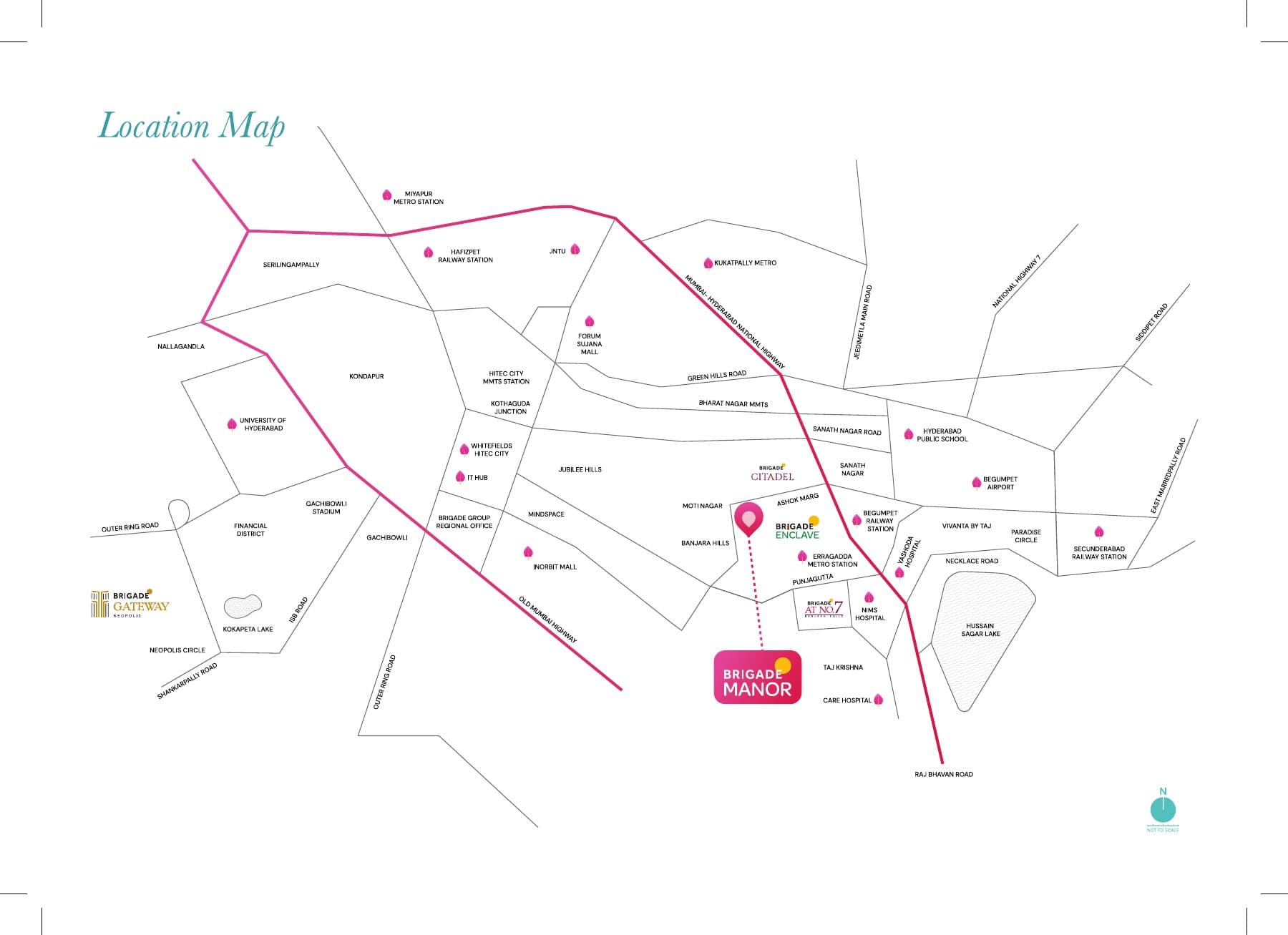 Brigade Manor location map from its brochure