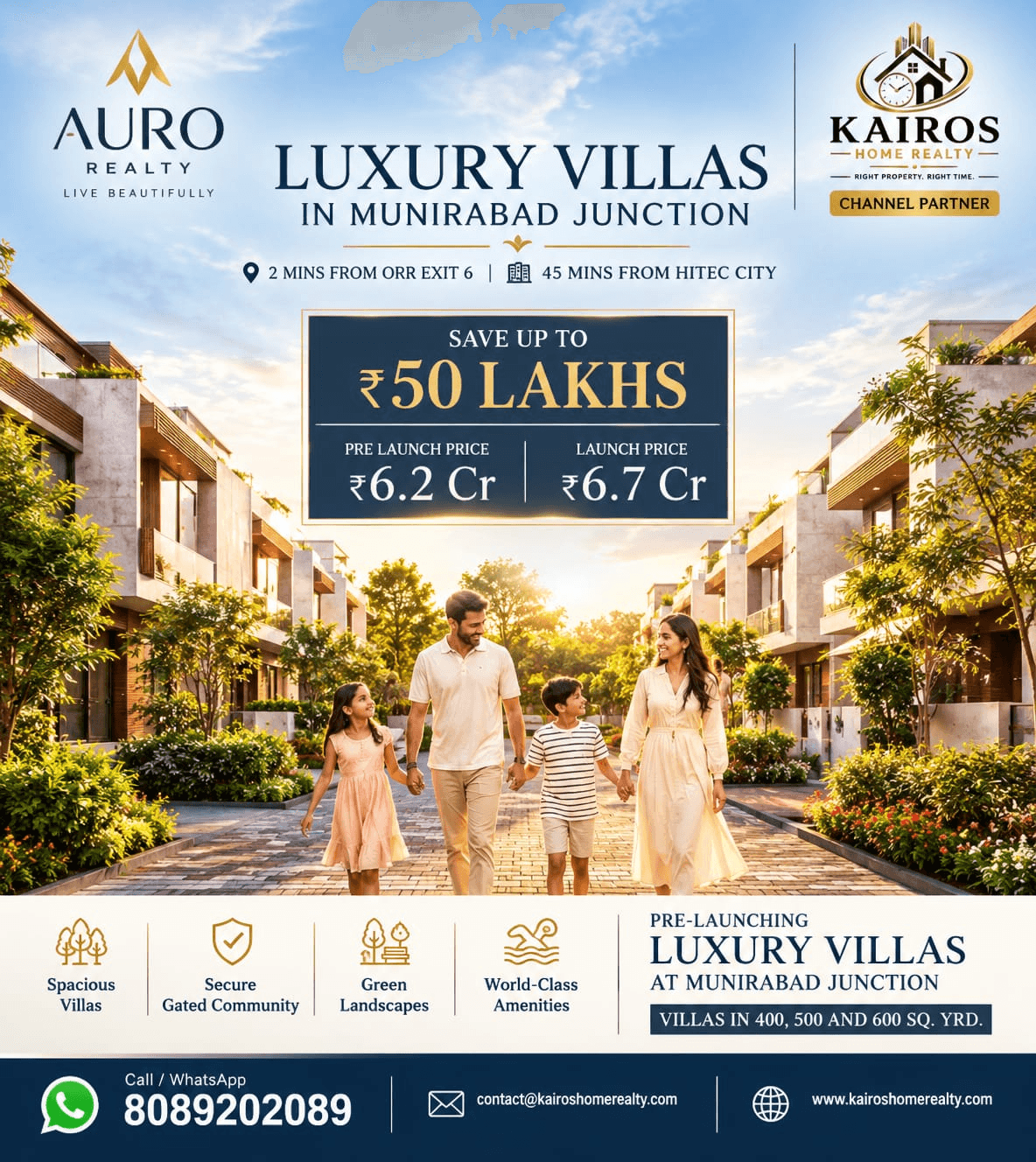 Unnathi premium villas pre-launch promotion for Munirabad Junction